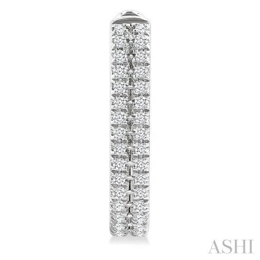 Double Row Diamond Hoop Earrings