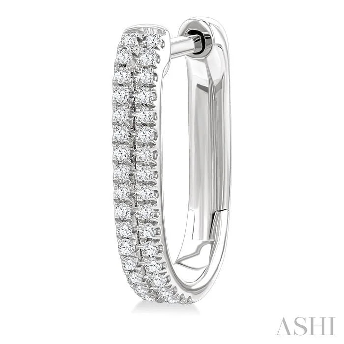 Double Row Diamond Hoop Earrings