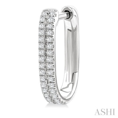 Double Row Diamond Hoop Earrings