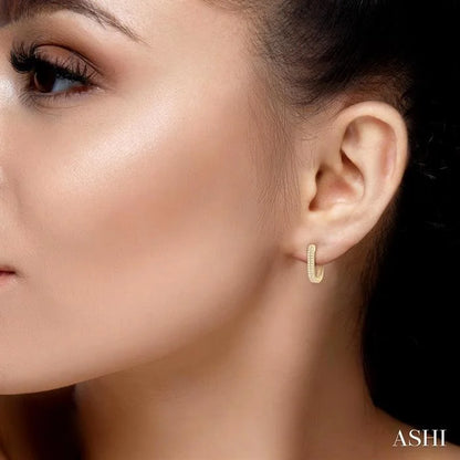Double Row Diamond Hoop Earrings