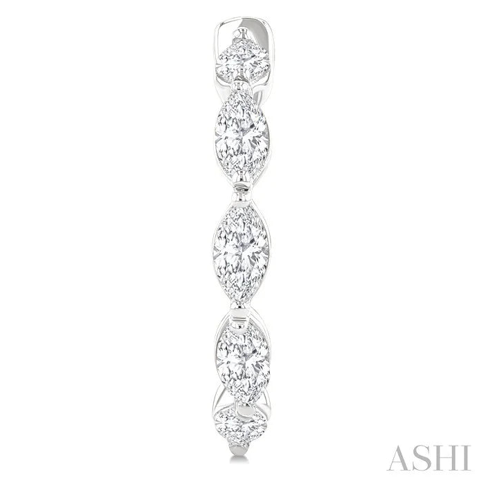 Marquise Shape Diamond Fashion Half Hoop Earrings