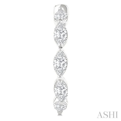 Marquise Shape Diamond Fashion Half Hoop Earrings