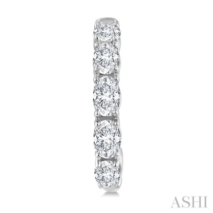 Oval Shape Diamond Fashion Half Hoop Earrings