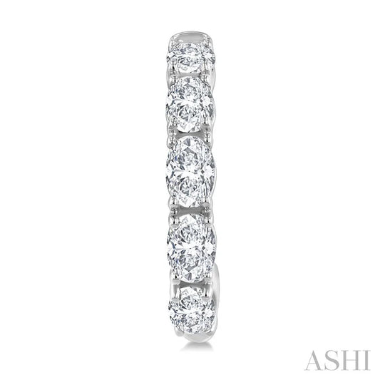 Oval Shape Diamond Fashion Half Hoop Earrings