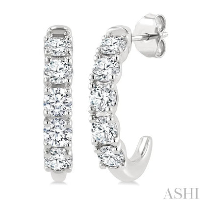 Round Shape Diamond Fashion Half Hoop Earrings