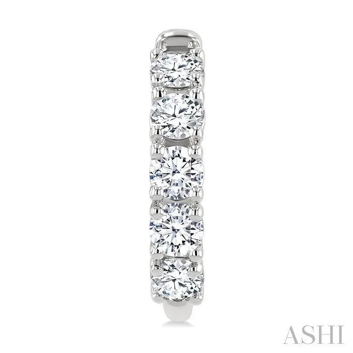 Round Shape Diamond Fashion Half Hoop Earrings