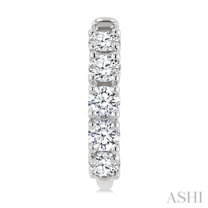 Round Shape Diamond Fashion Half Hoop Earrings