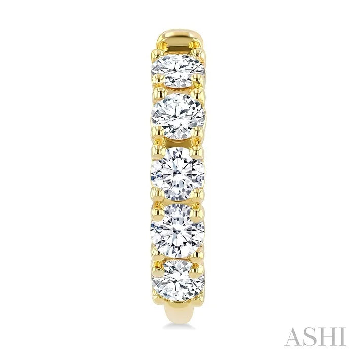 Round Shape Diamond Fashion Half Hoop Earrings