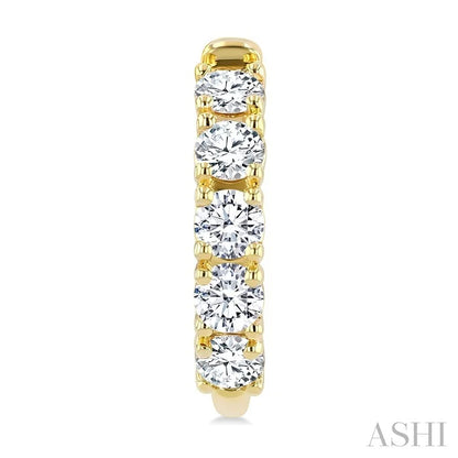 Round Shape Diamond Fashion Half Hoop Earrings