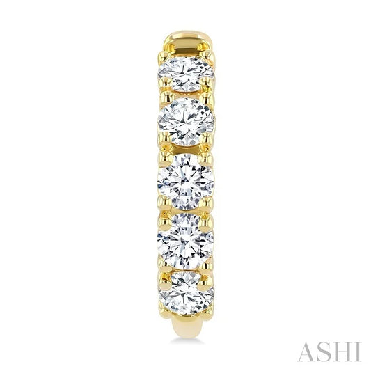 Round Shape Diamond Fashion Half Hoop Earrings