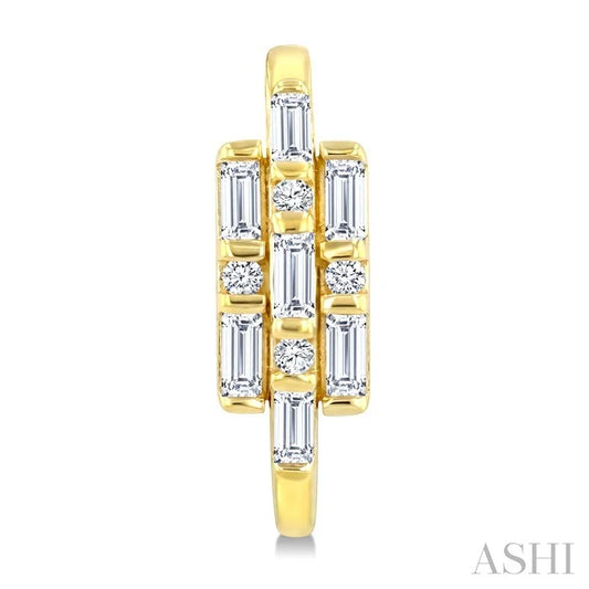 Fusion Diamond Fashion Half Hoop Earrings