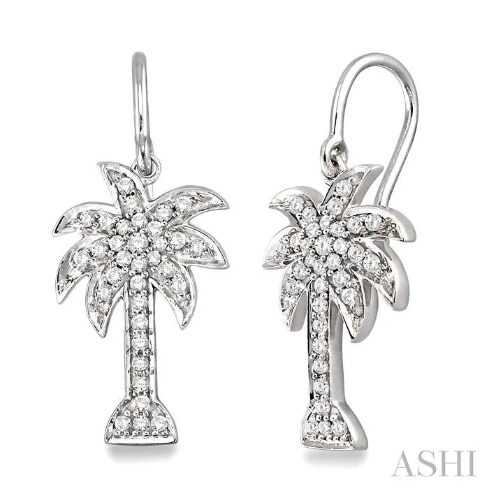Palm Tree Diamond Fashion Earrings