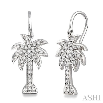 Palm Tree Diamond Fashion Earrings