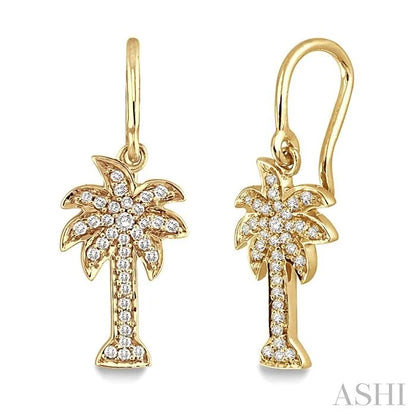 Palm Tree Diamond Fashion Earrings