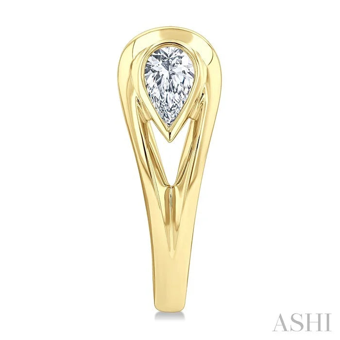 Pear Shape Diamond Half Hoop Fashion Earrings