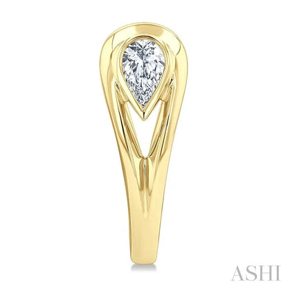 Pear Shape Diamond Half Hoop Fashion Earrings