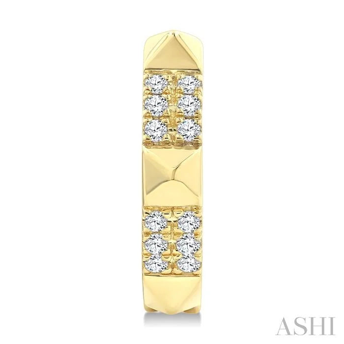 Pyramid Diamond Huggie Fashion Earrings