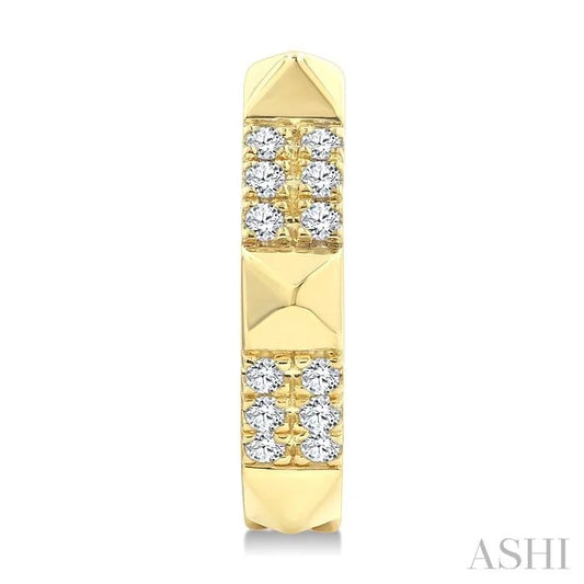 Pyramid Diamond Huggie Fashion Earrings