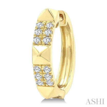Pyramid Diamond Huggie Fashion Earrings