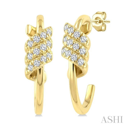 Twine Diamond Fashion Half Hoop Earrings