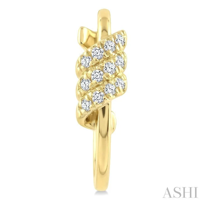 Twine Diamond Fashion Half Hoop Earrings