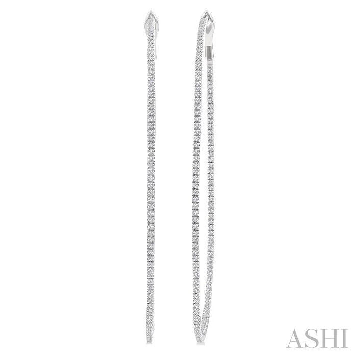 Inside-Out Diamond Skinny Hoop Earrings