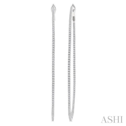 Inside-Out Diamond Skinny Hoop Earrings