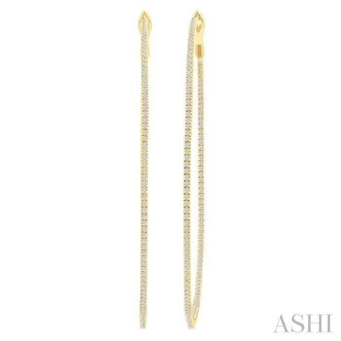 Inside-Out Diamond Skinny Hoop Earrings