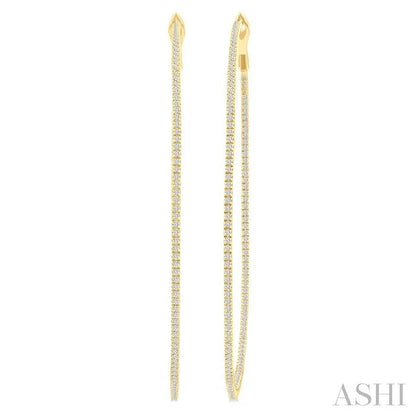 Inside-Out Diamond Skinny Hoop Earrings
