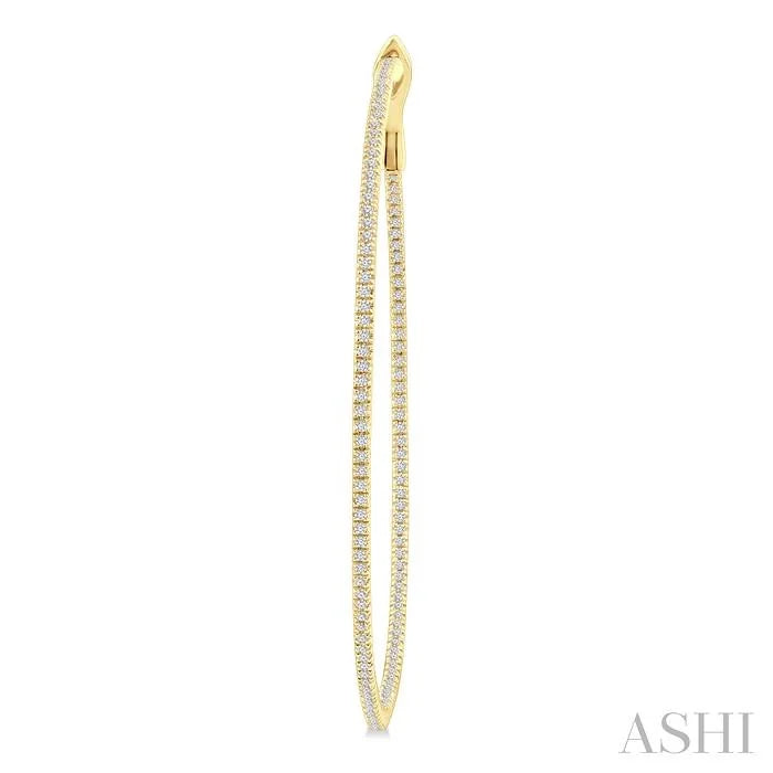 Inside-Out Diamond Skinny Hoop Earrings