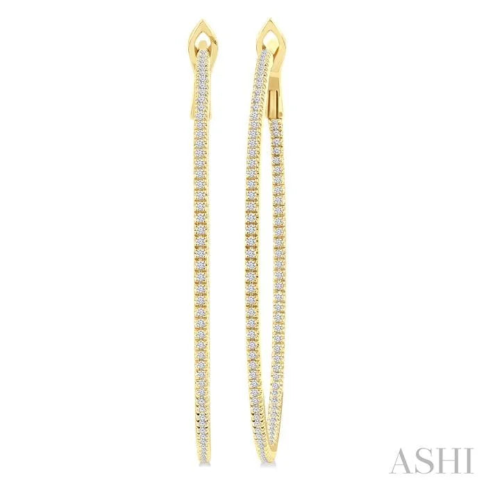 Inside-Out Diamond Skinny Hoop Earrings