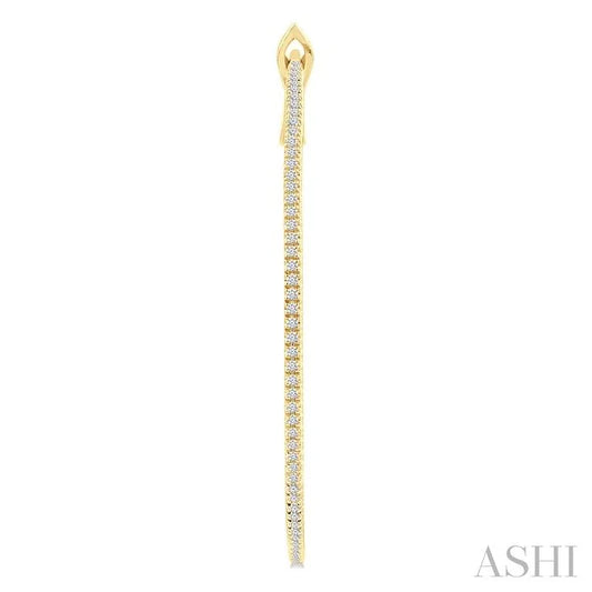 Inside-Out Diamond Skinny Hoop Earrings