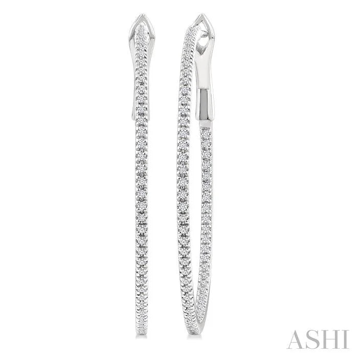 Inside-Out Diamond Skinny Hoop Earrings