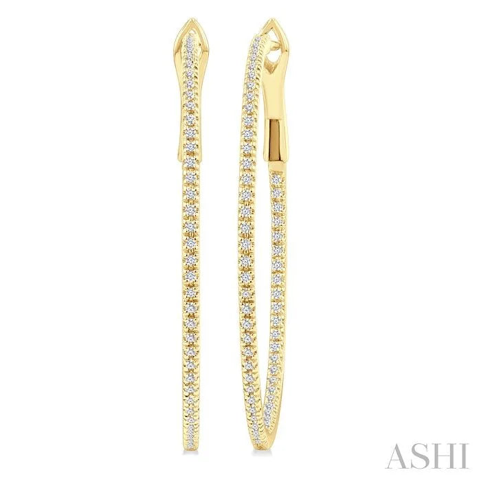 Inside-Out Diamond Skinny Hoop Earrings