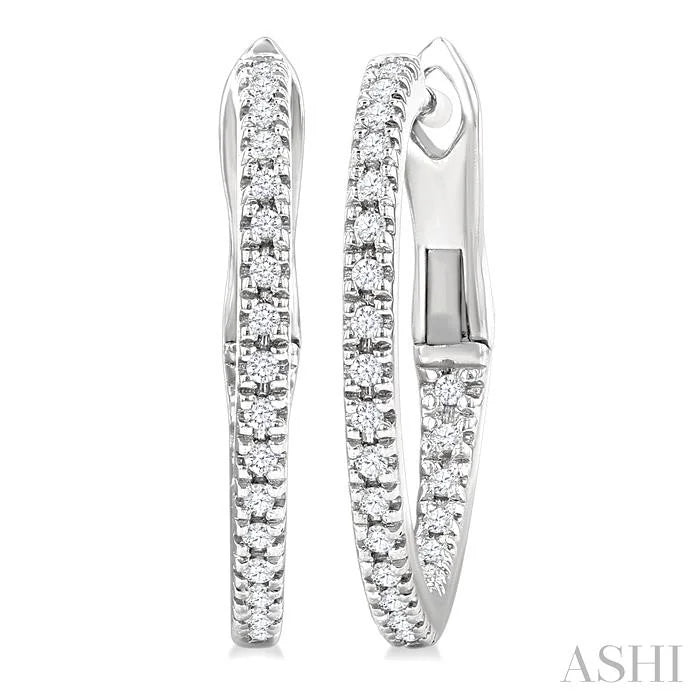 Inside-Out Diamond Skinny Hoop Earrings