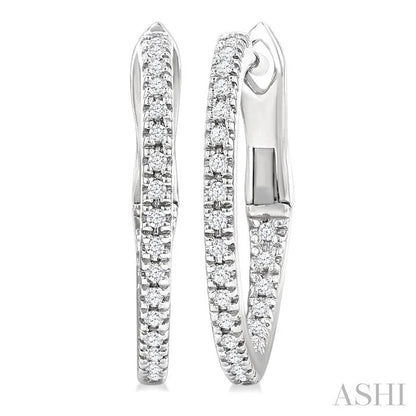 Inside-Out Diamond Skinny Hoop Earrings