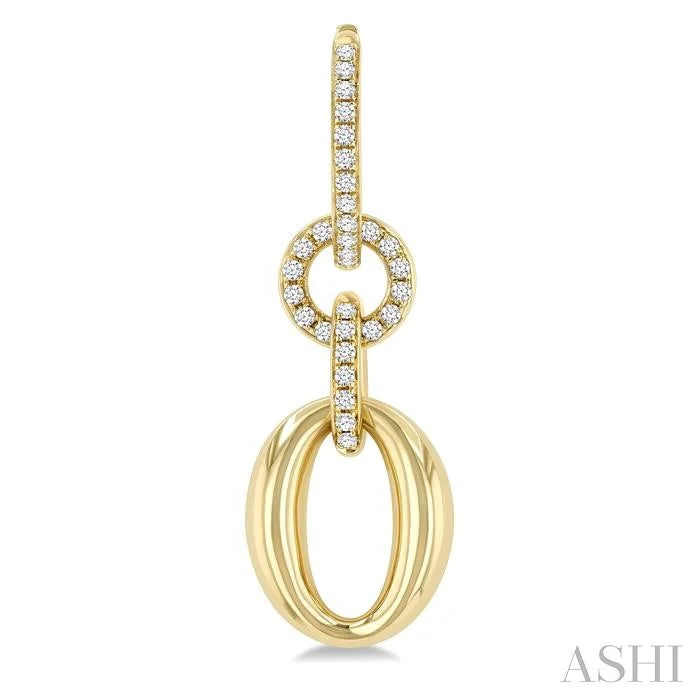 Aeris Gold Drop Interlock Diamond Fashion Earrings