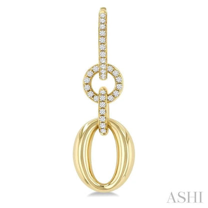 Aeris Gold Drop Interlock Diamond Fashion Earrings