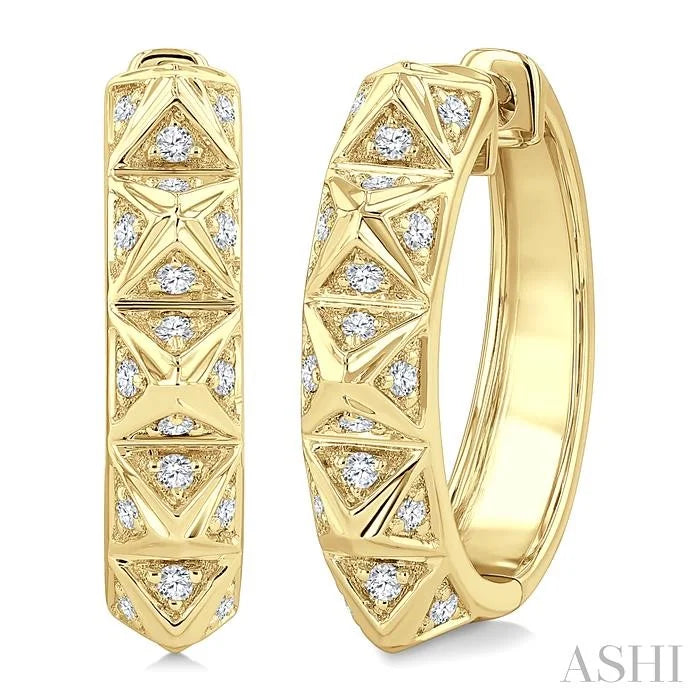 Bold Pyramid Diamond Fashion Hoop Earrings