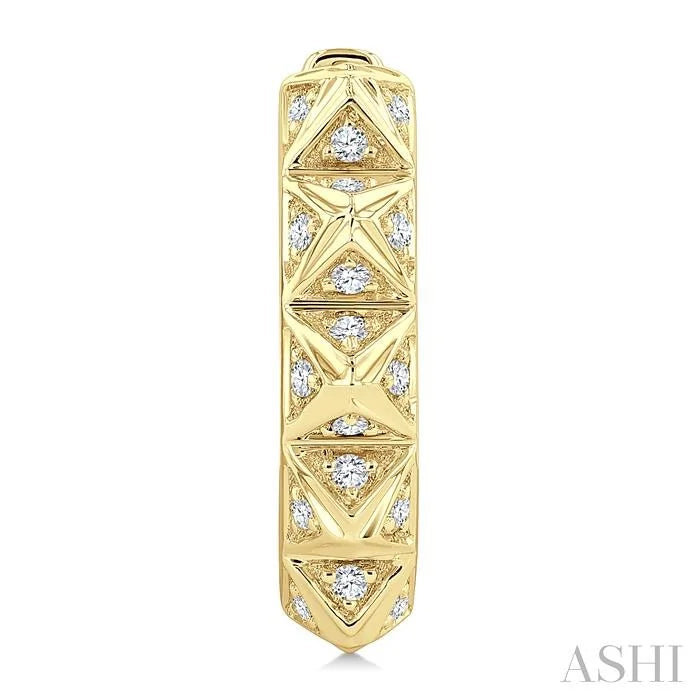 Bold Pyramid Diamond Fashion Hoop Earrings