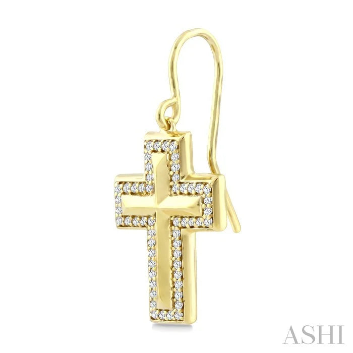 Cross Diamond Fashion Earrings