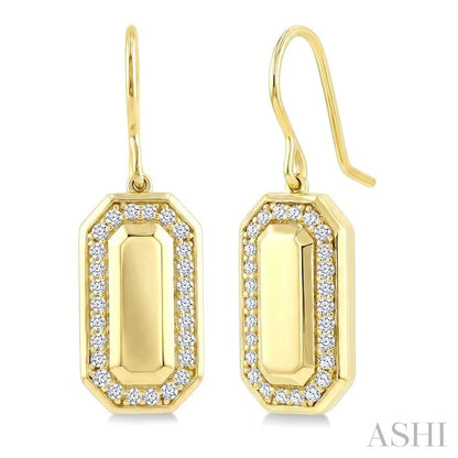 Emerald Shape Diamond Fashion Earrings