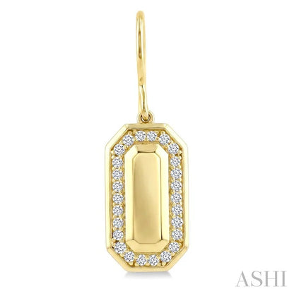 Emerald Shape Diamond Fashion Earrings