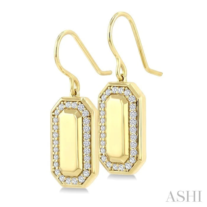 Emerald Shape Diamond Fashion Earrings