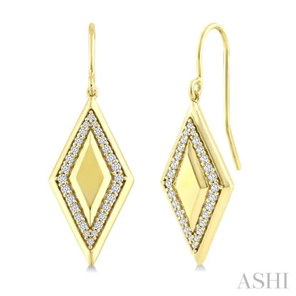 Rhombus Shape Diamond Fashion Earrings