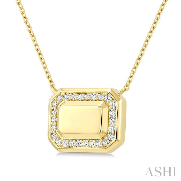 Emerald Shape Diamond Fashion Pendant