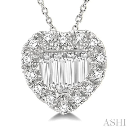 Heart Shape Halo Fusion Diamond Fashion Pendant