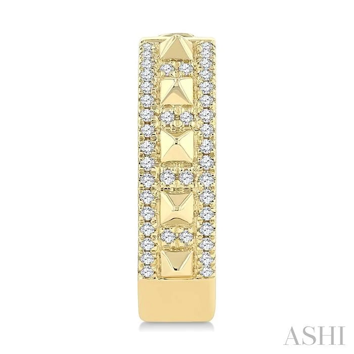 Bold Pyramid Diamond Fashion Hoop Earrings