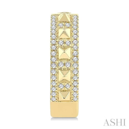 Bold Pyramid Diamond Fashion Hoop Earrings