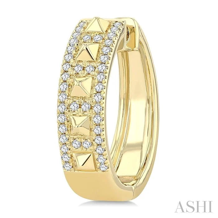 Bold Pyramid Diamond Fashion Hoop Earrings